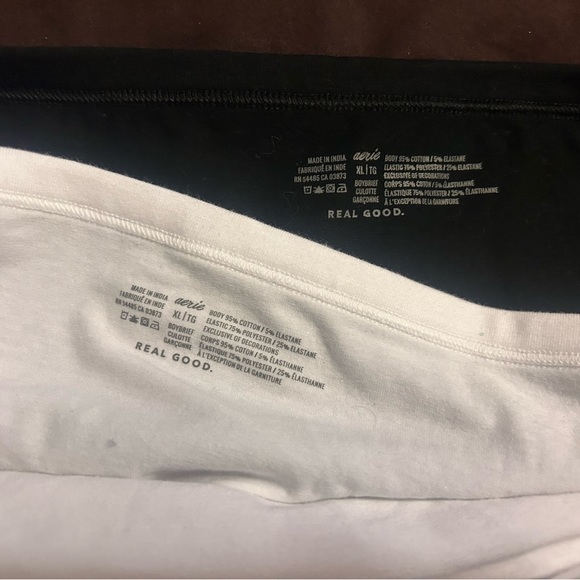 Aerie cotton boy brief NEW black, white sz XL - Picture 2 of 2